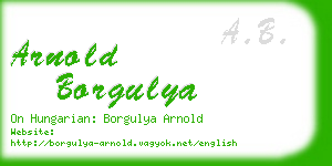 arnold borgulya business card